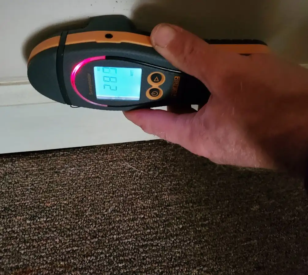 Moisture detection at baseboard during Mold Inspection & Testing in Douglas